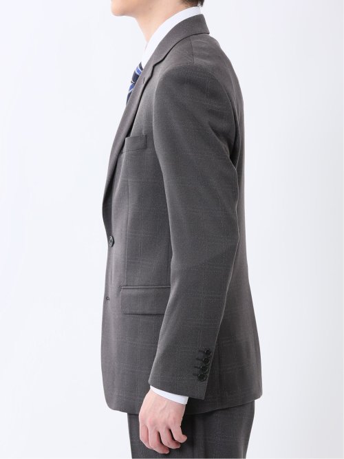 Woolen Tec On スリムフィット 2ボタン2ピーススーツ チェックグレー