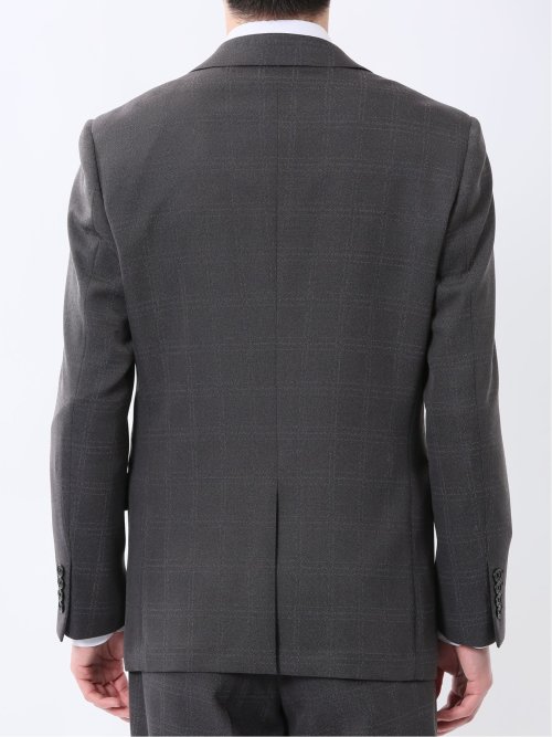 Woolen Tec On スリムフィット 2ボタン2ピーススーツ チェックグレー