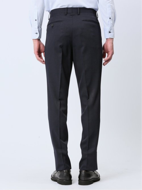 ストレッチウォッシャブル レギュラーフィット 2ボタン2ピーススーツ チェック紺