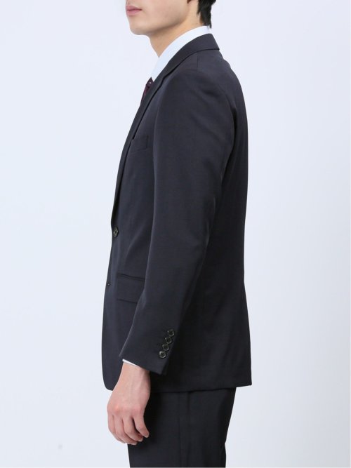 ストレッチウォッシャブル レギュラーフィット 2ボタン2ピーススーツ チェック紺