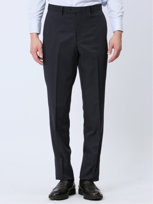 ストレッチウォッシャブル レギュラーフィット 2ボタン2ピーススーツ チェック紺