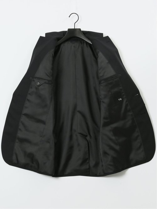 パンツウォッシャブル ウール混 スリムフィット 2ボタン2ピーススーツ シャドーストライプ黒