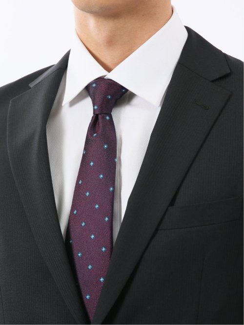 パンツウォッシャブル ウール混 スリムフィット 2ボタン2ピーススーツ シャドーストライプ黒