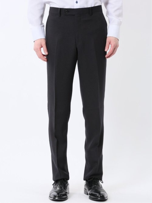 ストレッチウォッシャブル スリムフィット 2ボタン2ピーススーツ ジオメトリック黒