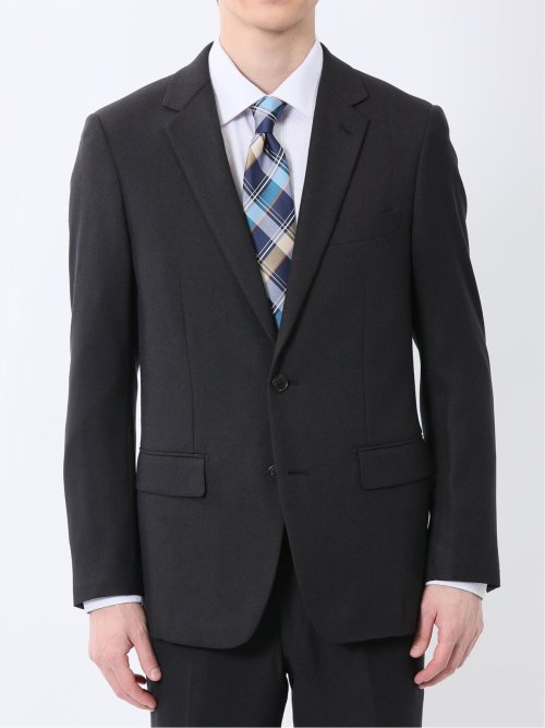 ストレッチウォッシャブル スリムフィット 2ボタン2ピーススーツ ジオメトリック黒