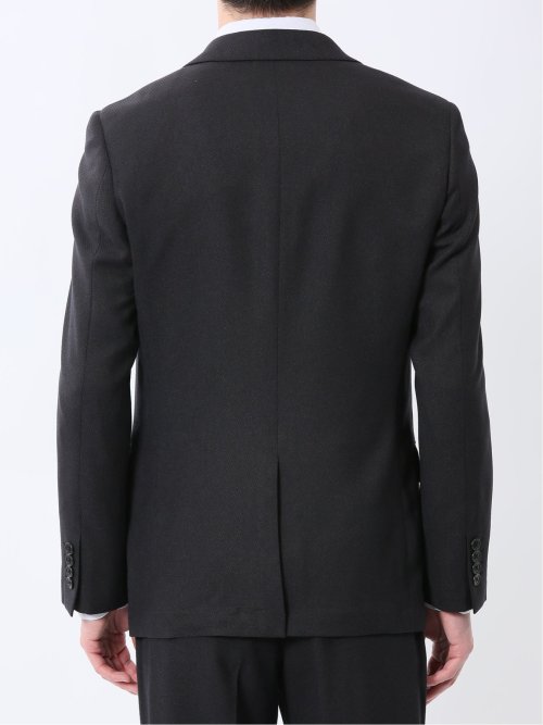 ストレッチウォッシャブル スリムフィット 2ボタン2ピーススーツ ジオメトリック黒