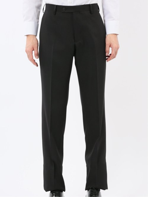 ストレッチウォッシャブル スリムフィット 2ボタン2ピーススーツ 組織黒