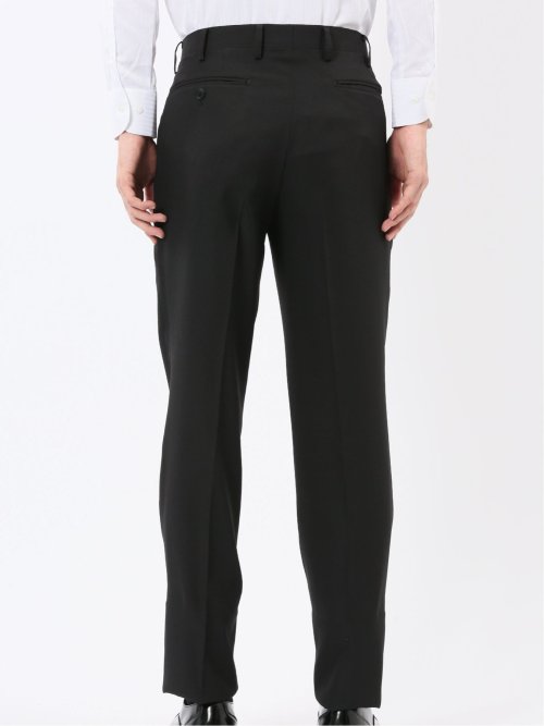 ストレッチウォッシャブル スリムフィット 2ボタン2ピーススーツ 組織黒