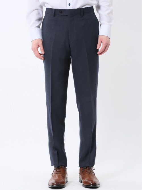 ストレッチウォッシャブル スリムフィット 2ボタン2ピーススーツ ジオメトリック紺