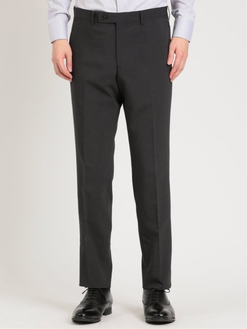 軽量ストレッチ レギュラーフィット 2ボタン2ピーススーツ ストライプ黒