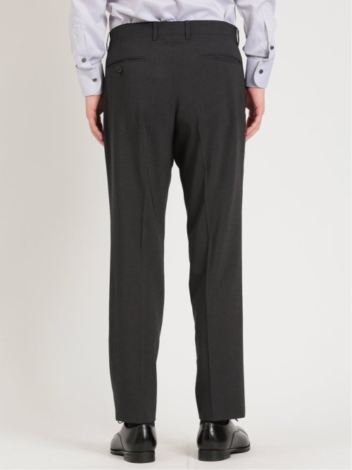 軽量ストレッチ レギュラーフィット 2ボタン2ピーススーツ ストライプ黒