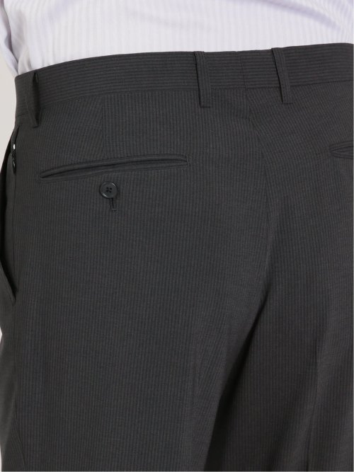 軽量ストレッチ レギュラーフィット 2ボタン2ピーススーツ ストライプ黒