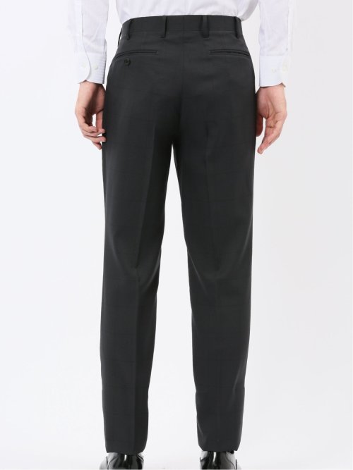 ストレッチウォッシャブル スリムフィット 2ボタン2ピーススーツ シャドーチェック黒