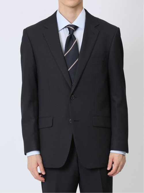 ストレッチウォッシャブル レギュラーフィット 2ボタン2ピーススーツ 組織紺