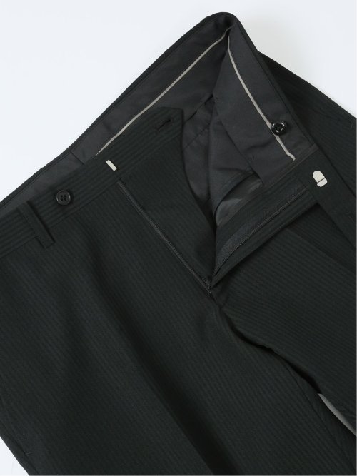 ストレッチウォッシャブル スリムフィット 2ボタン2ピーススーツ シャドーストライプ黒