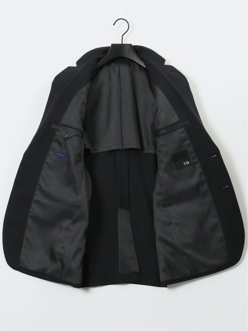 ストレッチウォッシャブル スリムフィット 2ボタン2ピーススーツ 組織紺