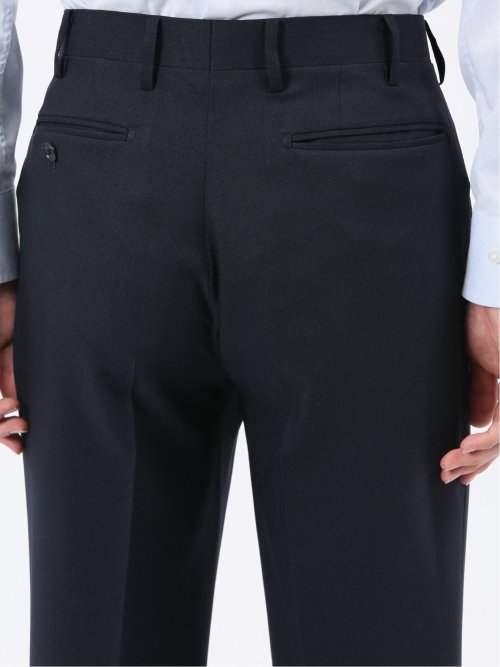 ストレッチウォッシャブル スリムフィット 2ボタン2ピーススーツ 組織紺