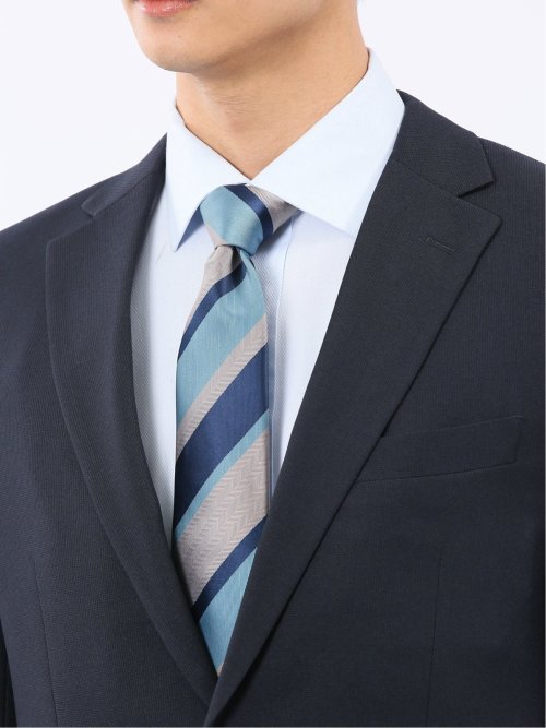 ストレッチウォッシャブル スリムフィット 2ボタン2ピーススーツ 組織紺