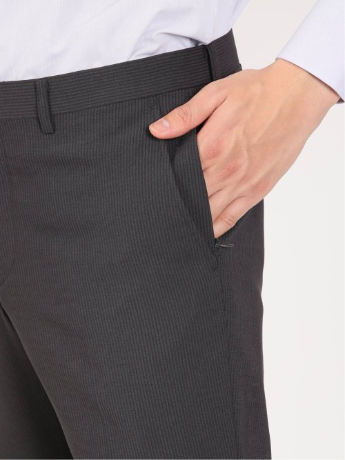 軽量ストレッチ レギュラーフィット 2ボタン2ピーススーツ ストライプグレー