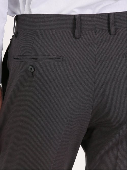 軽量ストレッチ レギュラーフィット 2ボタン2ピーススーツ ストライプグレー