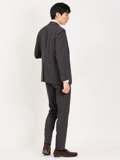 軽量ストレッチ レギュラーフィット 2ボタン2ピーススーツ ストライプグレー