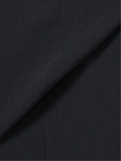 ストレッチウォッシャブル スリムフィット 2ボタン2ピーススーツ マイクロチェック紺