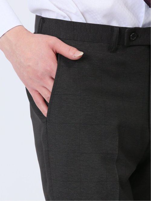 ストレッチウォッシャブル スリムフィット 2ボタン2ピーススーツ ウィンドペングレー