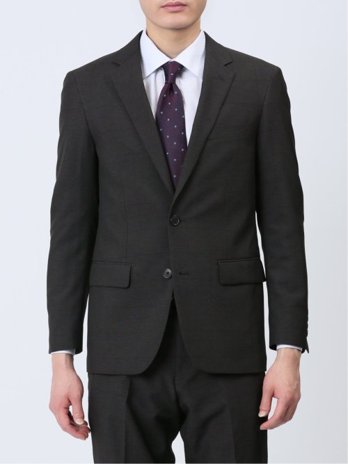 ストレッチウォッシャブル スリムフィット 2ボタン2ピーススーツ ウィンドペングレー