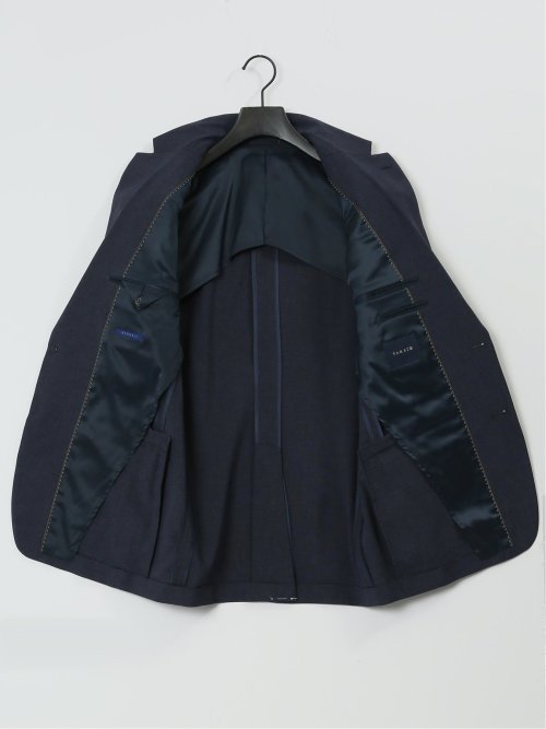 ストレッチウォッシャブル レギュラーフィット 2ボタン2ピーススーツ 組織紺