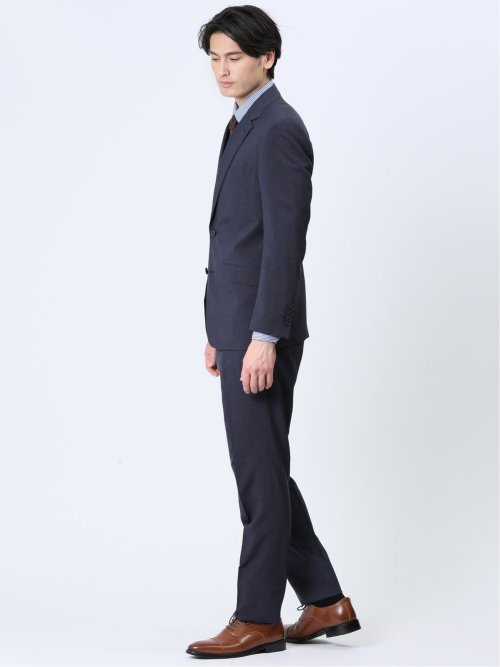 ストレッチウォッシャブル レギュラーフィット 2ボタン2ピーススーツ 組織紺