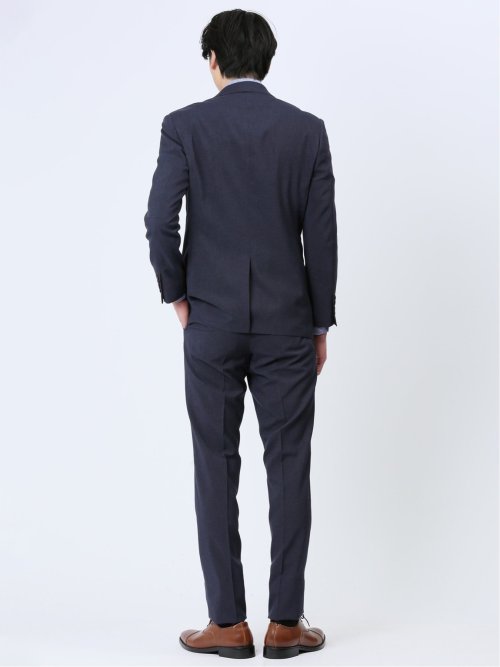 ストレッチウォッシャブル レギュラーフィット 2ボタン2ピーススーツ 組織紺