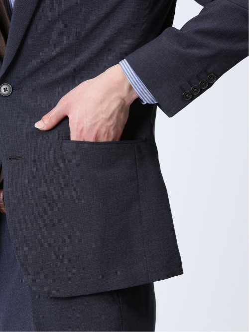 ストレッチウォッシャブル レギュラーフィット 2ボタン2ピーススーツ 組織紺