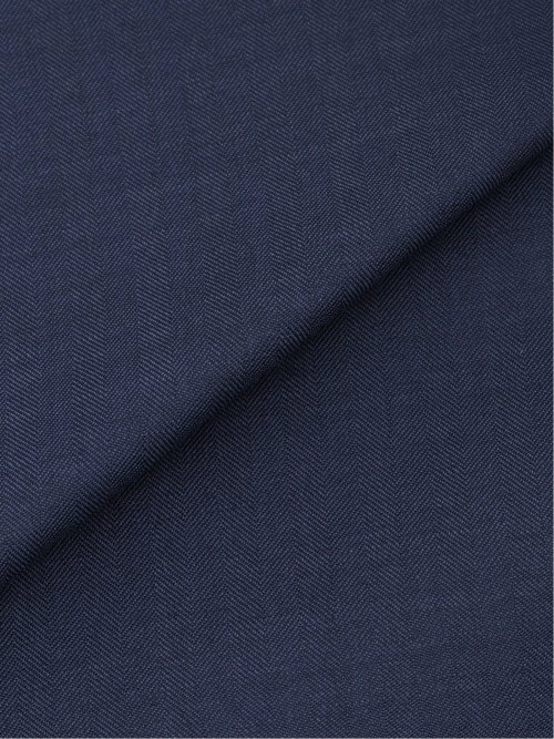 光沢ウール混 スリムフィット 2ボタン3ピーススーツ 組織青