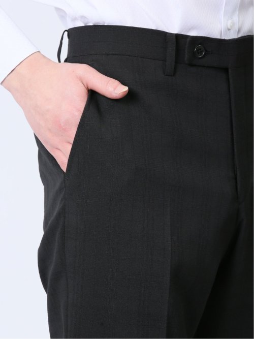 ストレッチウォッシャブル レギュラーフィット 2ボタン2ピーススーツ チェック黒