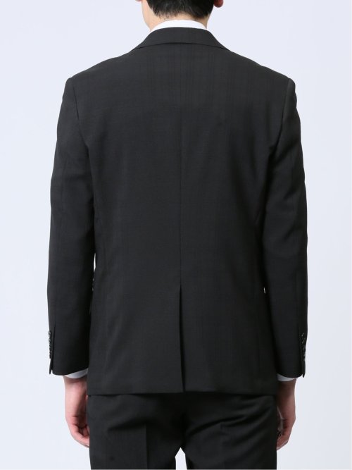 ストレッチウォッシャブル レギュラーフィット 2ボタン2ピーススーツ チェック黒