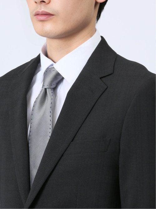 ストレッチウォッシャブル レギュラーフィット 2ボタン2ピーススーツ チェック黒