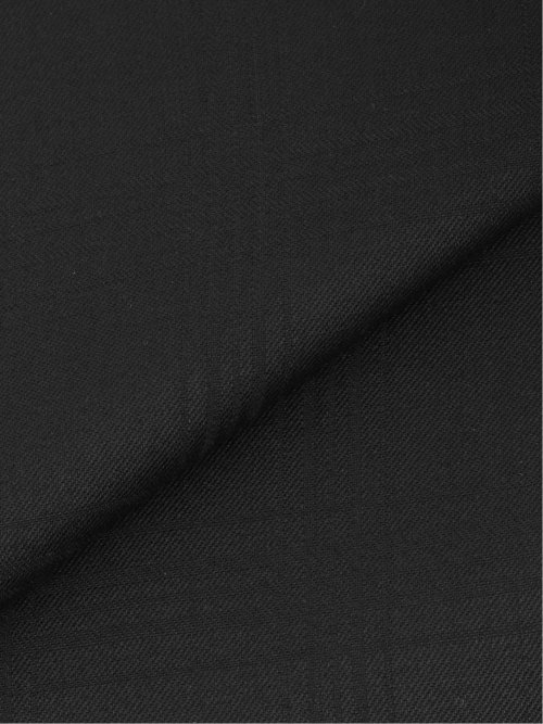 光沢ウール混 スリムフィット 2ボタン3ピーススーツ 組織黒