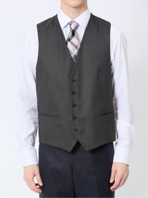 光沢ウール混 スリムフィット 2ボタン4ピース6WAYスーツ 組織紺