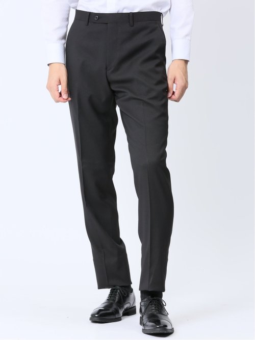 ストレッチウォッシャブル レギュラーフィット 2ボタン2パンツスーツ シャドーストライプ黒