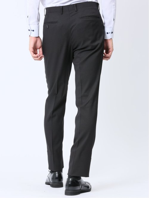 ストレッチウォッシャブル レギュラーフィット 2ボタン2パンツスーツ シャドーストライプ黒