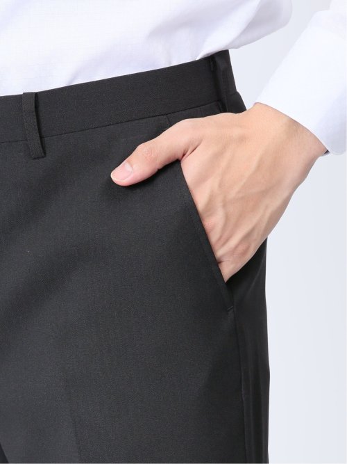 ストレッチウォッシャブル レギュラーフィット 2ボタン2パンツスーツ シャドーストライプ黒