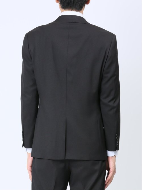 ストレッチウォッシャブル レギュラーフィット 2ボタン2パンツスーツ シャドーストライプ黒