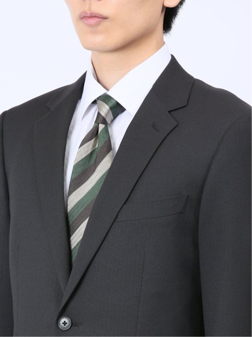 ストレッチウォッシャブル レギュラーフィット 2ボタン2パンツスーツ シャドーストライプ黒