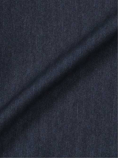 Woolen Tec On スリムフィット 2ボタン3ピーススーツ ヘリンボン青