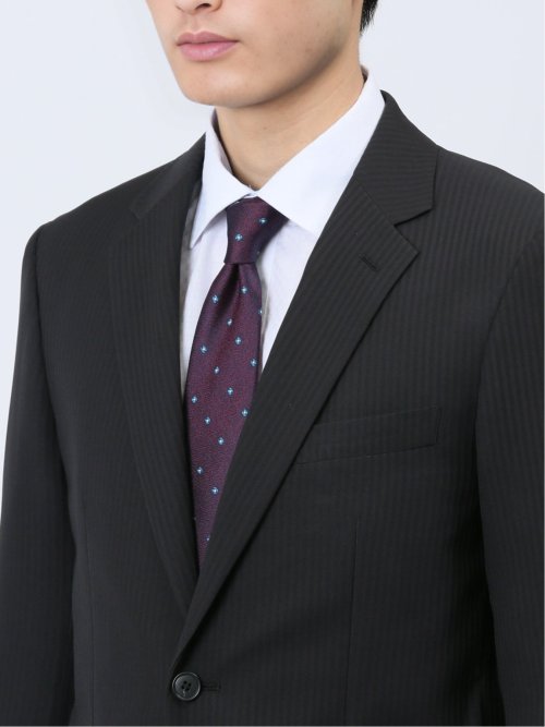 ストレッチウォッシャブル レギュラーフィット 2ボタン2ピーススーツ シャドーストライプ黒