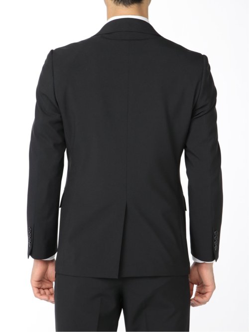 ストレッチウォッシャブル スリムフィット 2ボタン2パンツ 軽量リクルートスーツ 黒