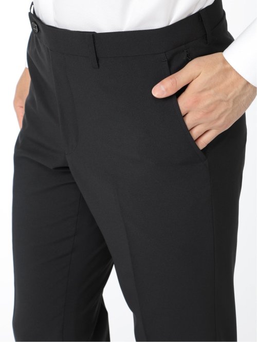 ストレッチウォッシャブル スリムフィット 2ボタン2パンツ 軽量リクルートスーツ 黒