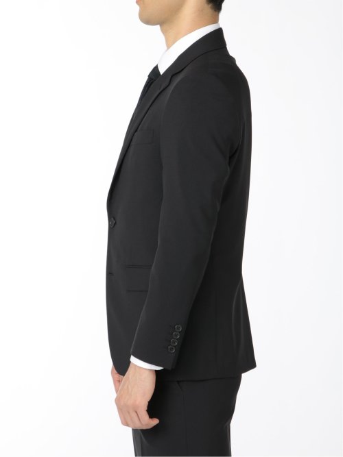 ストレッチウォッシャブル スリムフィット 2ボタン2パンツ 軽量リクルートスーツ 黒