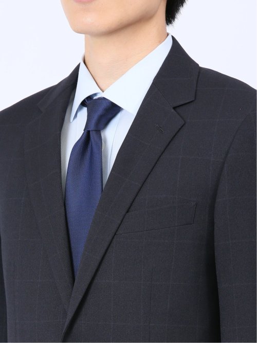 ストレッチウォッシャブル レギュラーフィット 2ボタン2パンツスーツ チェック紺