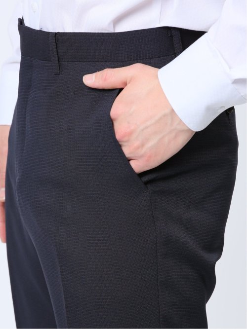 ストレッチウォッシャブル レギュラーフィット 2ボタン2ピーススーツ マイクロ紺